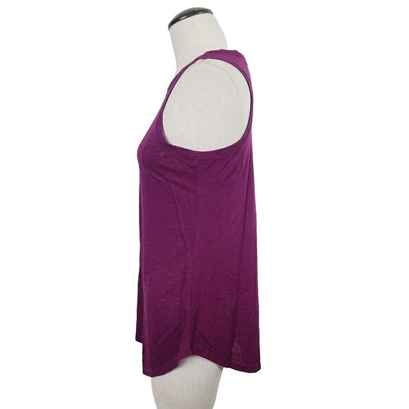 Athleta Tank Top‎ XS Burgundy Purple Knit Sleeveless Oversized Fitness Pullover - Picture 3 of 4